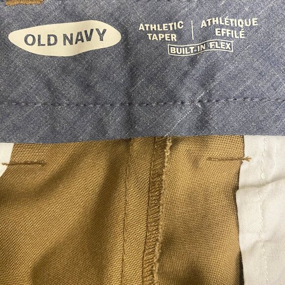 Old Navy Athletic Taper Khaki Chinos | Built-In Flex | Size 38x32 - Picture 7 of 8